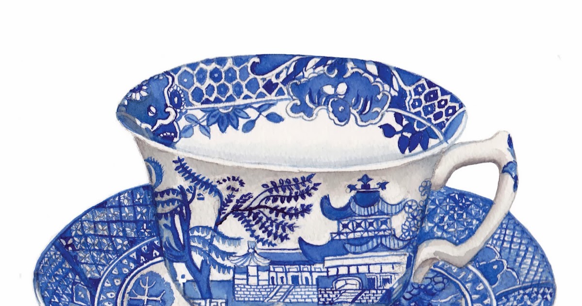 Sprout Gallery: Beautiful blue and white teacup and saucer