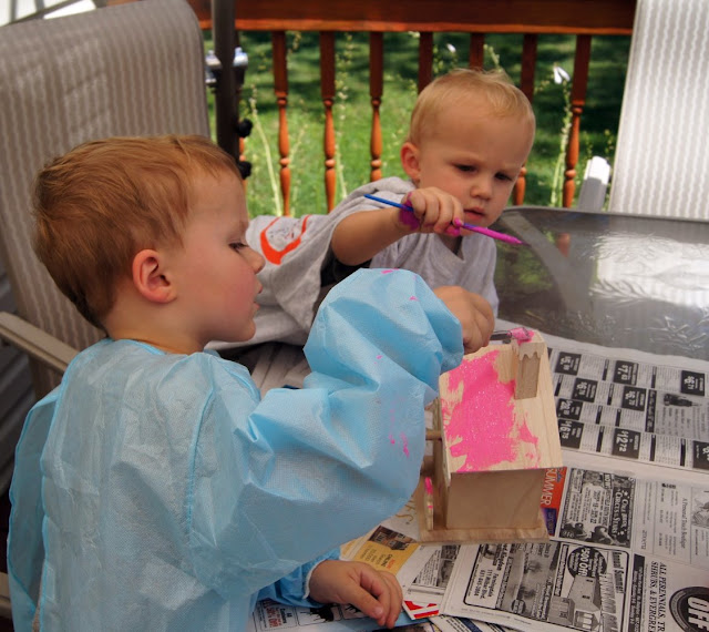 painting_a_birdhouse Toddlers Painting Birdhouse