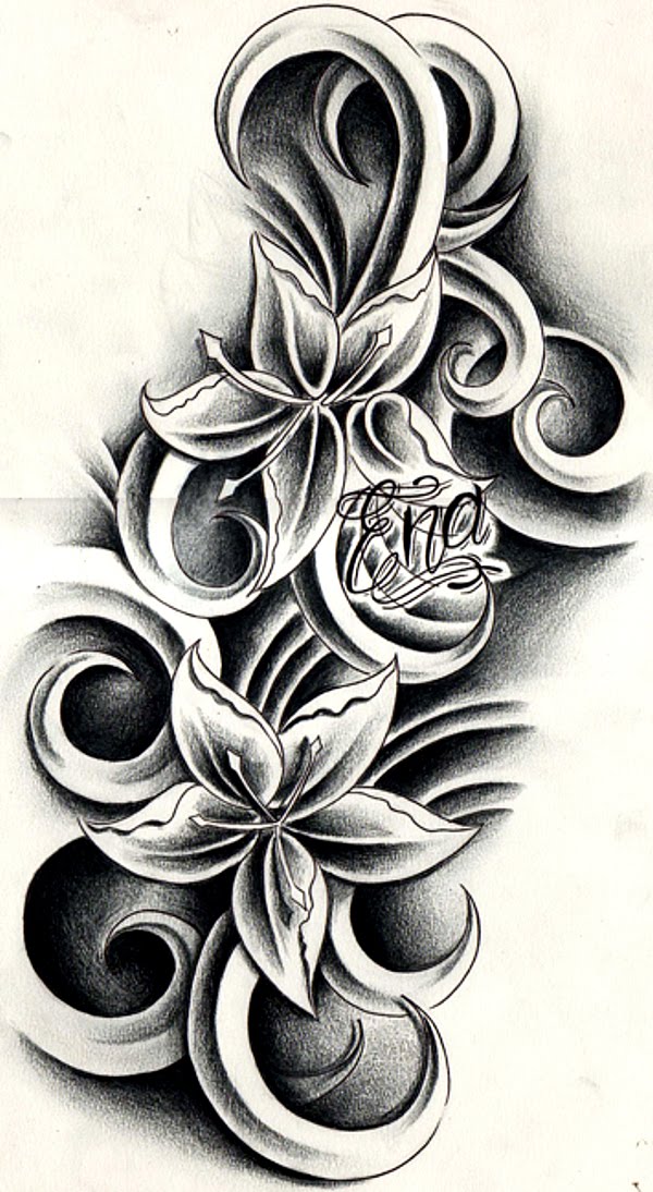 Tattoo designs that are artistic tattoo design with a beautiful flower 