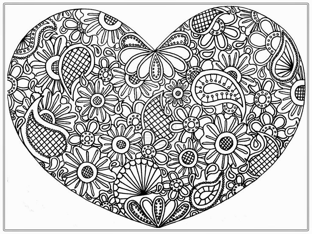 Heart Pictures To Color For Adult | Realistic Coloring Pages