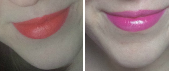 Bite Beauty Luminous Crème Lipstick Duo in Tangerine/Lingonberry lip swatch swatches