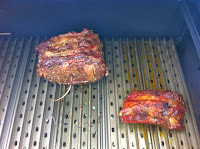 prime rib on the smoker with beef ribs