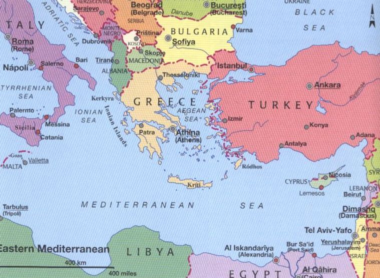 Map Of Italy And Greece And Turkey AFP CV
