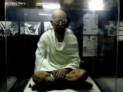 A Statue of Mahatma Gandhi in the Sabarmati Ashram