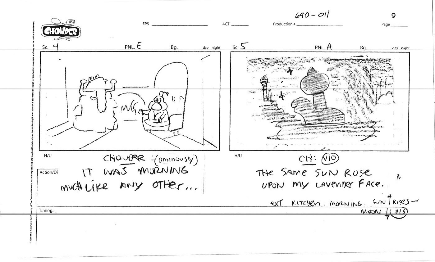 BRETT VARON CHOWDER STORYBOARD "Old Man Thyme" I wrote and