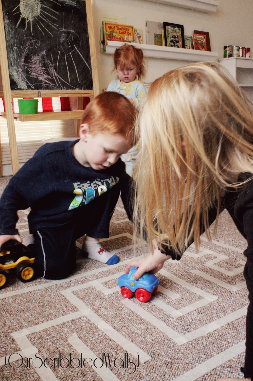 Our Scribbled Walls Masking Tape Maze