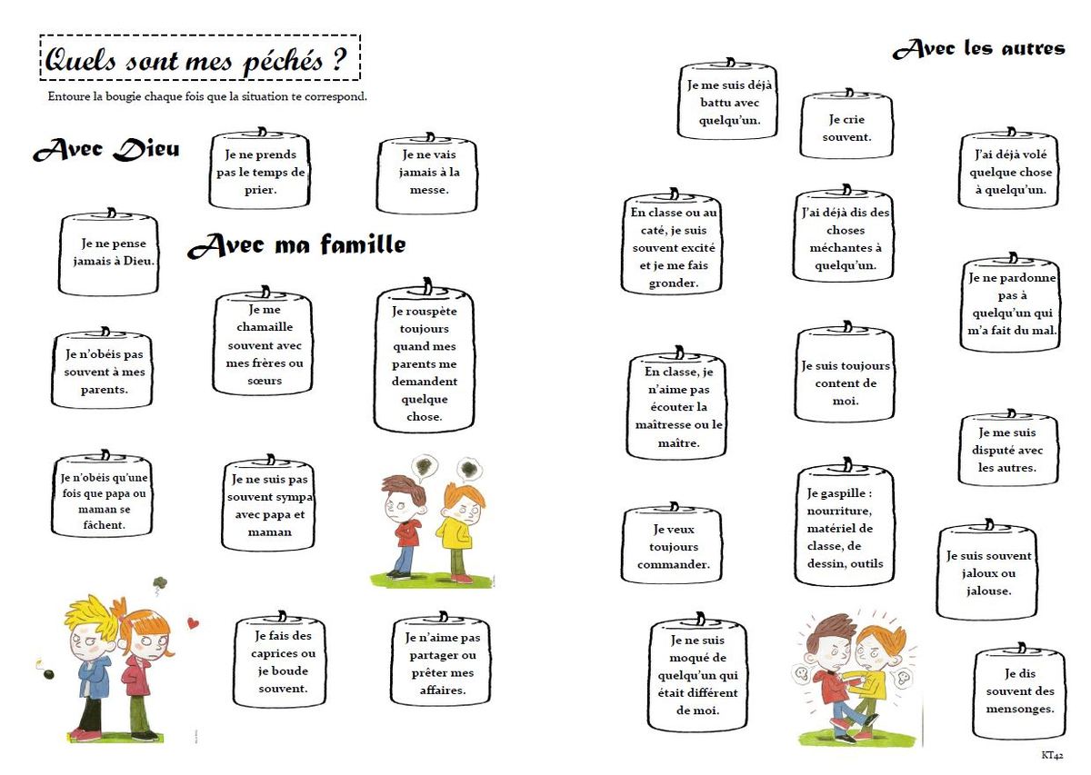 cate des examens de conscience pour le sacrement du pardon kt42 portail activites bibliques les enfants beatitudes priere coloriage pikachu