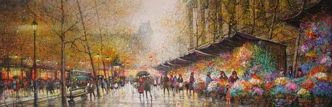 Guy Dessapt 1938 | French Impressionist painter | Paris autumn