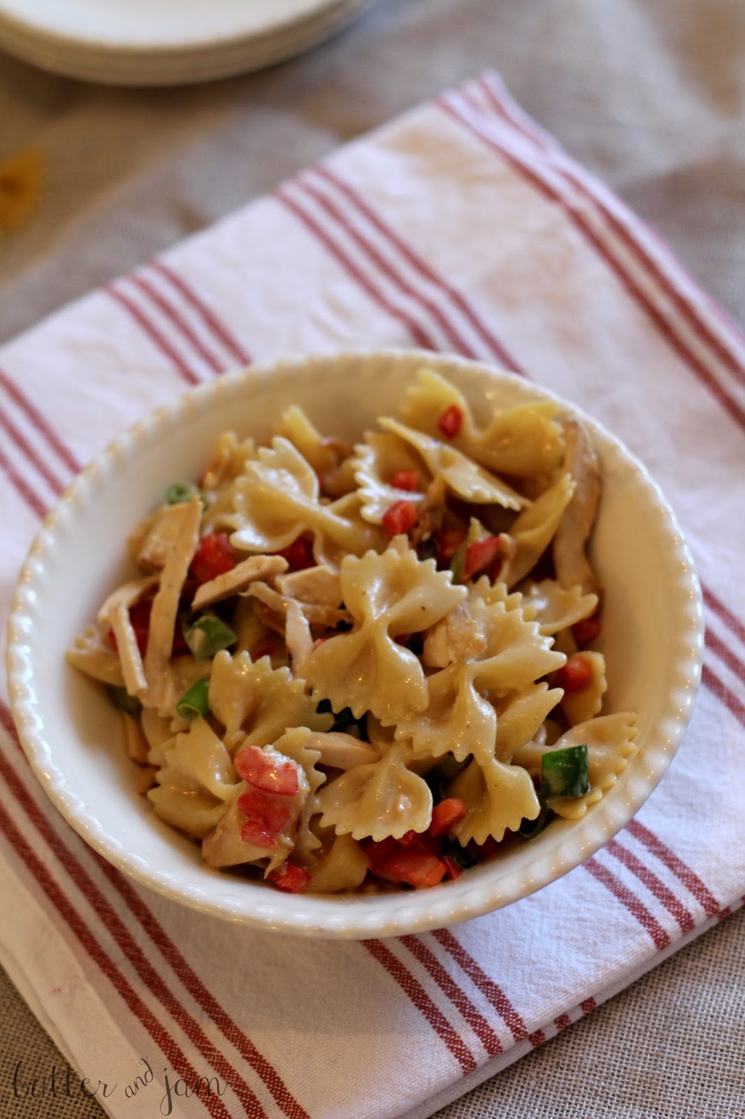 butter & jam grilled chicken pasta salad