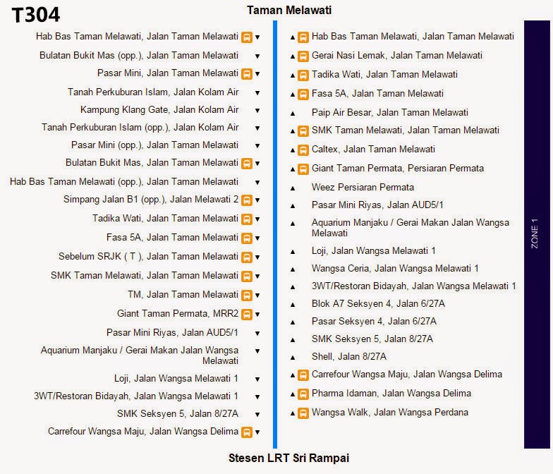 Hiyyl S Travel Info Station T304 Detailed Bus Route