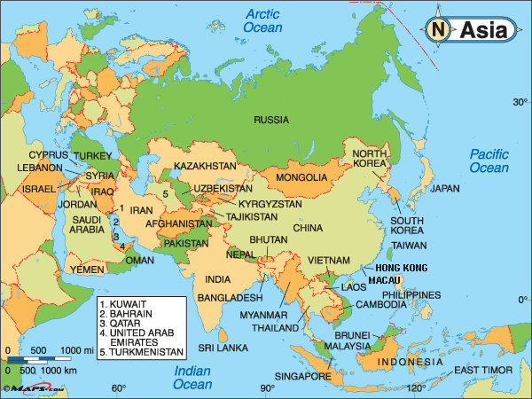 Asia: Países | Ciencia Geográfica