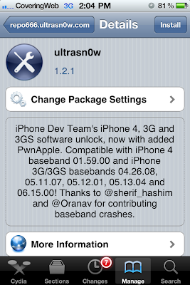 وأخيرأ الاون لوك لل  ios 4.3.1 iphone 4 & 3GS ultrasn0w 1.2.1