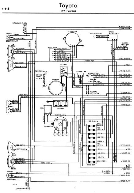 repair-manuals: Toyota Corona 1971 Wiring Diagrams