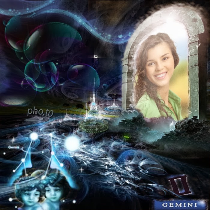 Gemini Zodiac Signs Photo Frame Effect online free FunnyPhotoBox
