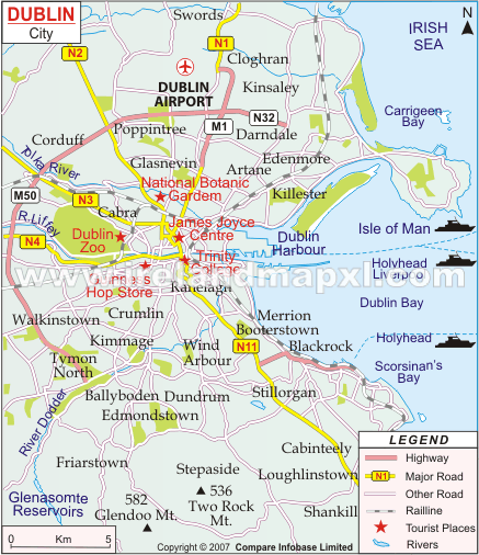 Map Of Dublin Coast Dublin Map Regional City Of Ireland - Map Of Ireland City Regional Political