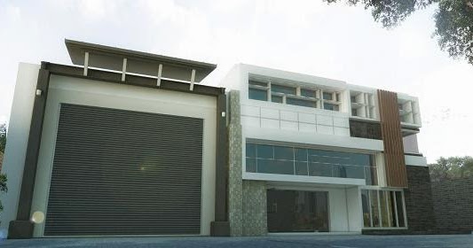 Gambar Tampak Gudang Kantor dan Mess Simple Mewah Menarik - JASA DESAIN