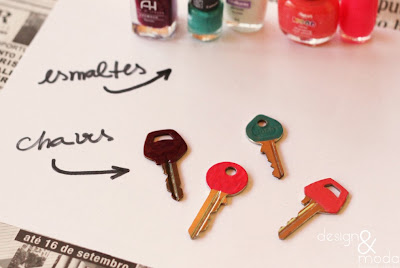 Pintar chave com esmalte