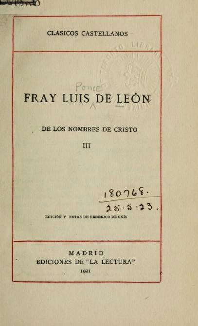 De los nombres de Cristo II 