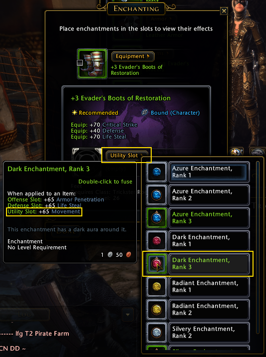 Utility slot neverwinter