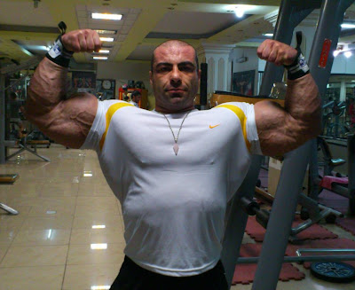 At the gym, Biceps, Hasan Rahnamaeian, Iran, Muscles with shirts, 