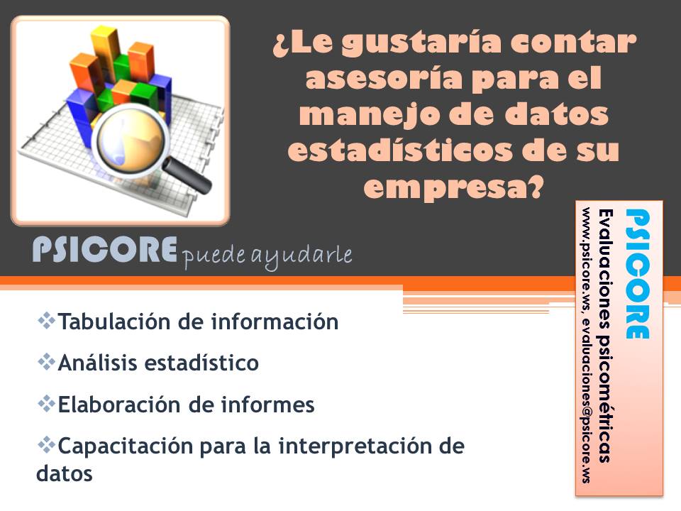 ¿Le gustaría contar con asesoría para el manejo de datos estadísticos de su empresa?