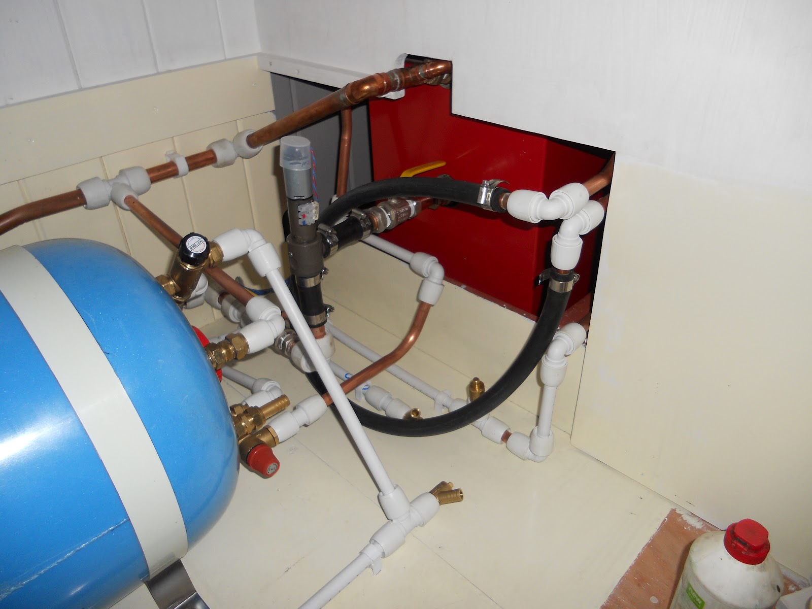 Harris & Watson Narrowboat Build Plumbing. C/H and calorifier