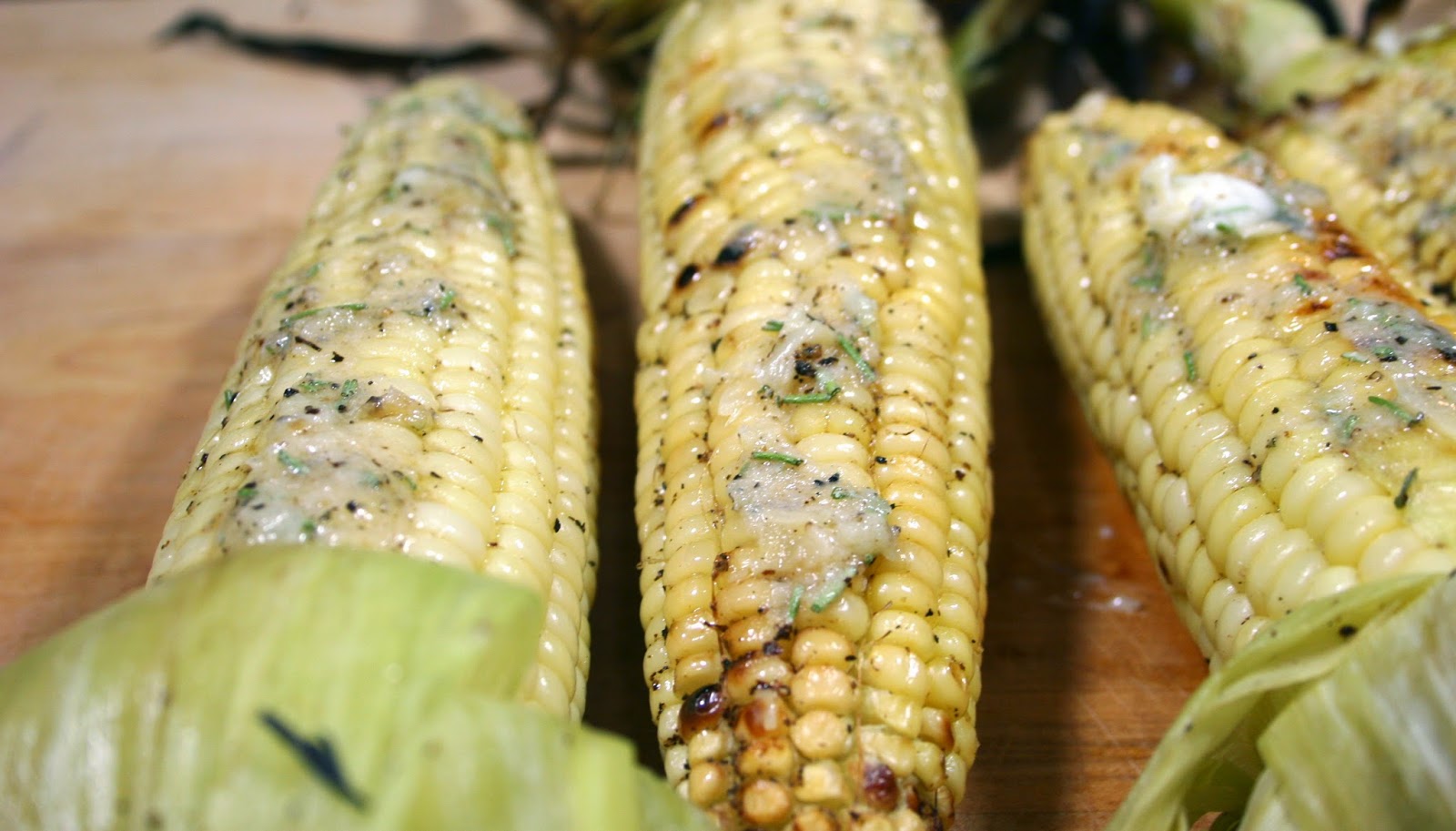 Just A Darling Life Grilled Corn on the Cob with Roasted Garlic and Rosemary Butter
