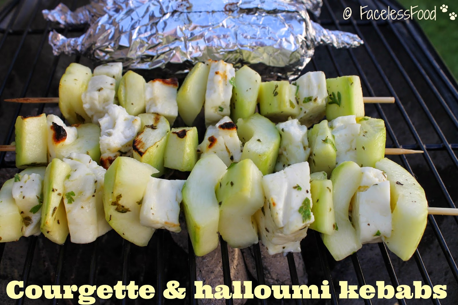 Courgette & halloumi kebabs Courgette & halloumi kebabs