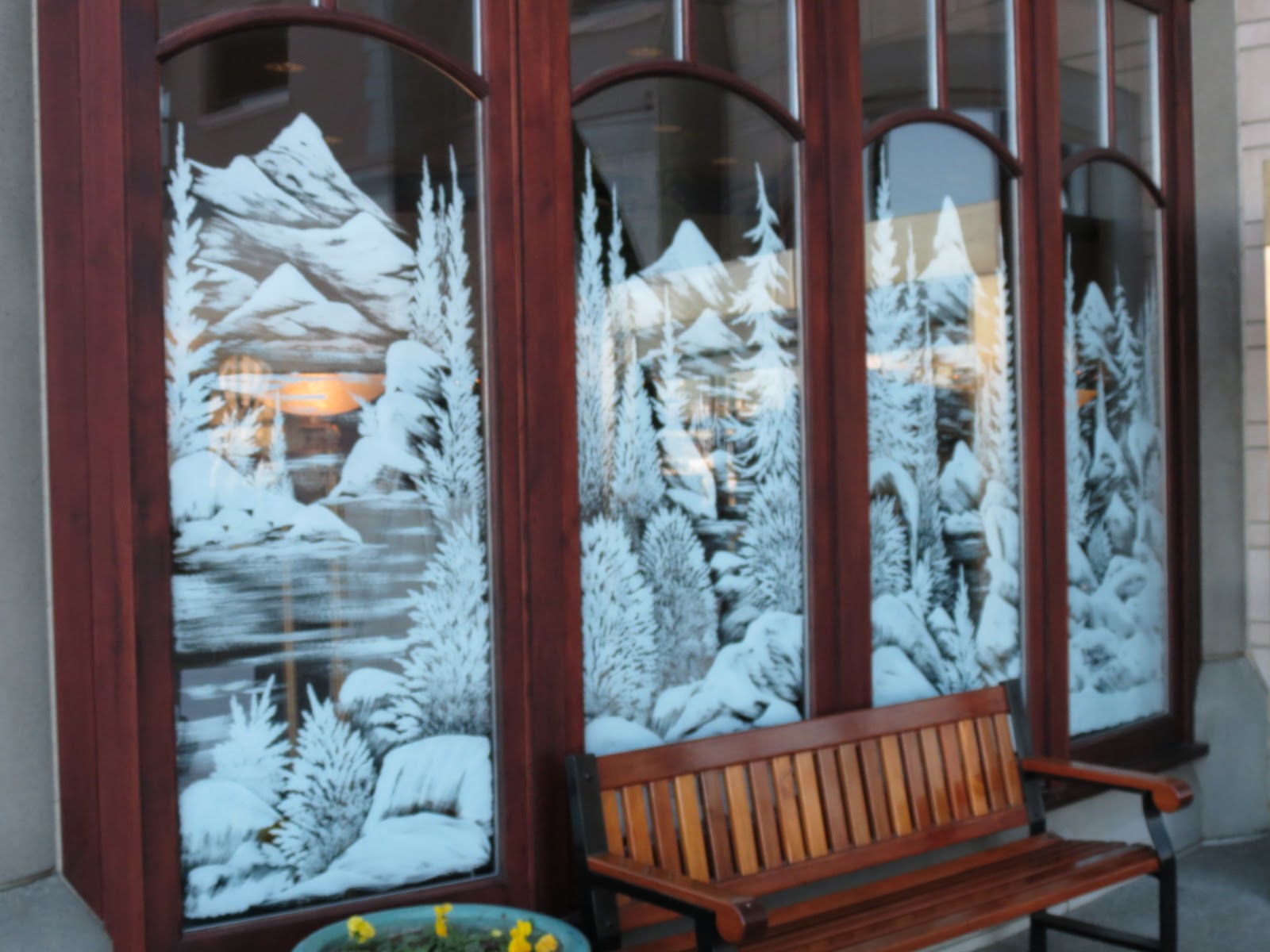 holiday window painting