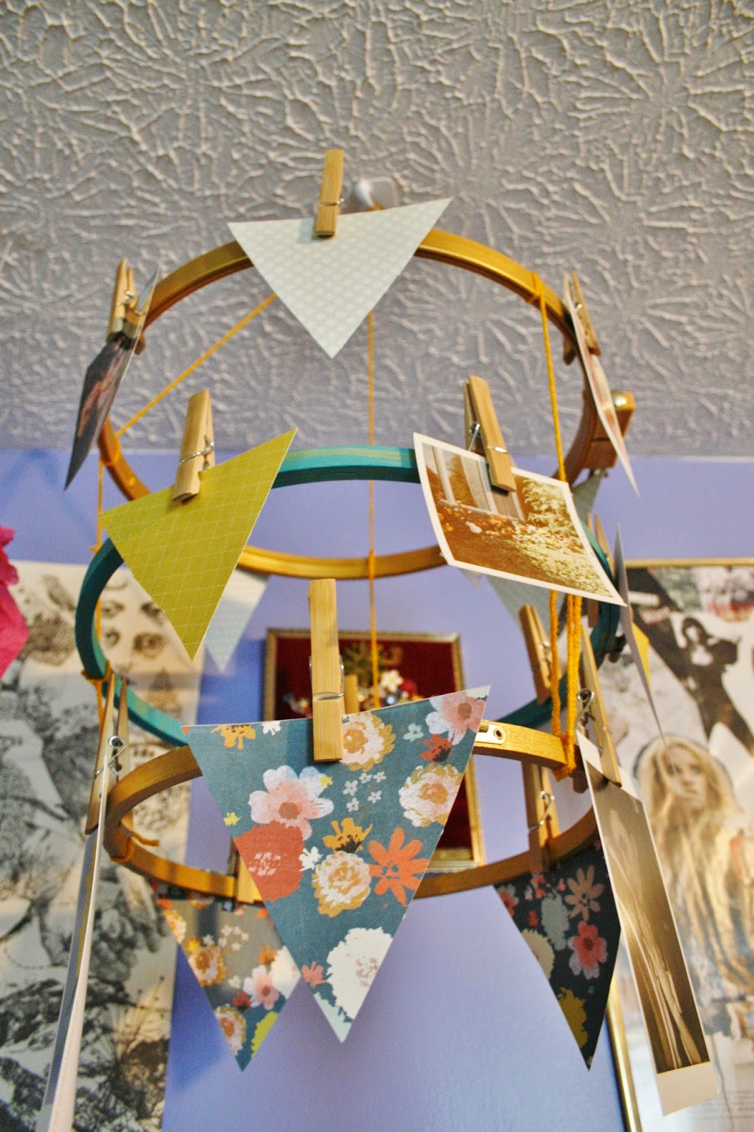 Rags and Roses DIY Embroidery Hoop Photo Mobile