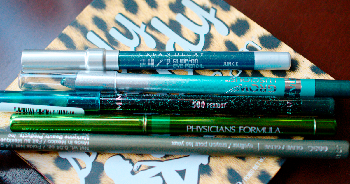 Green Eyeliners Olive, Green, Teal/Gold