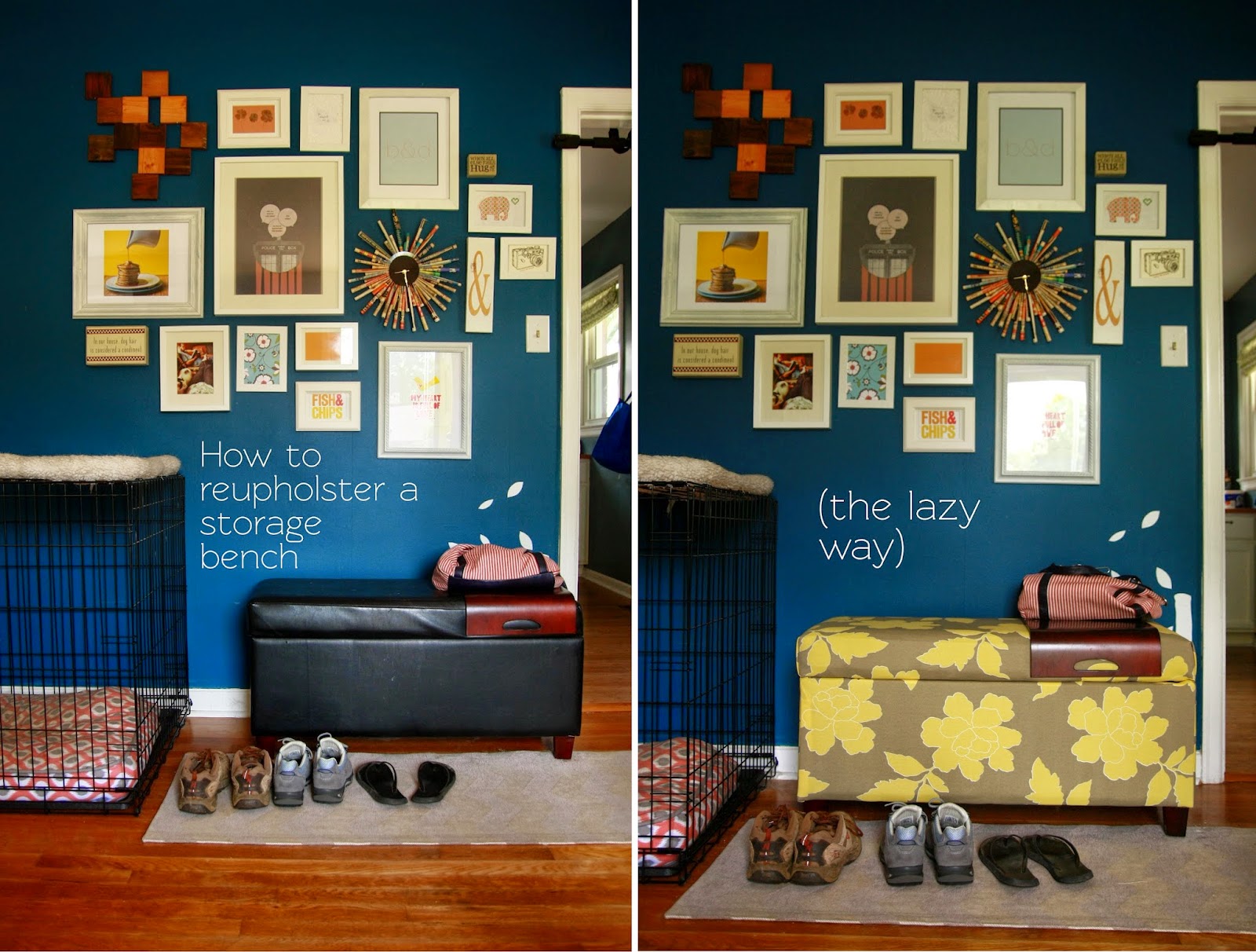 Over on Dover Reupholstering a Storage Bench (The Lazy Way)