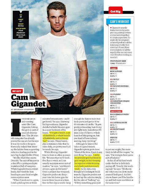 Cam Gigandet na edição de Junho/Julho da Revista Men’s Fitness.
