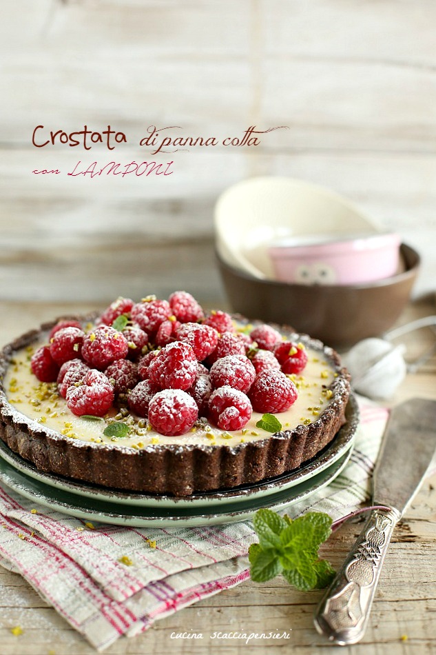Crostata Di Panna Cotta Con Lamponi Cucina Scacciapensieri