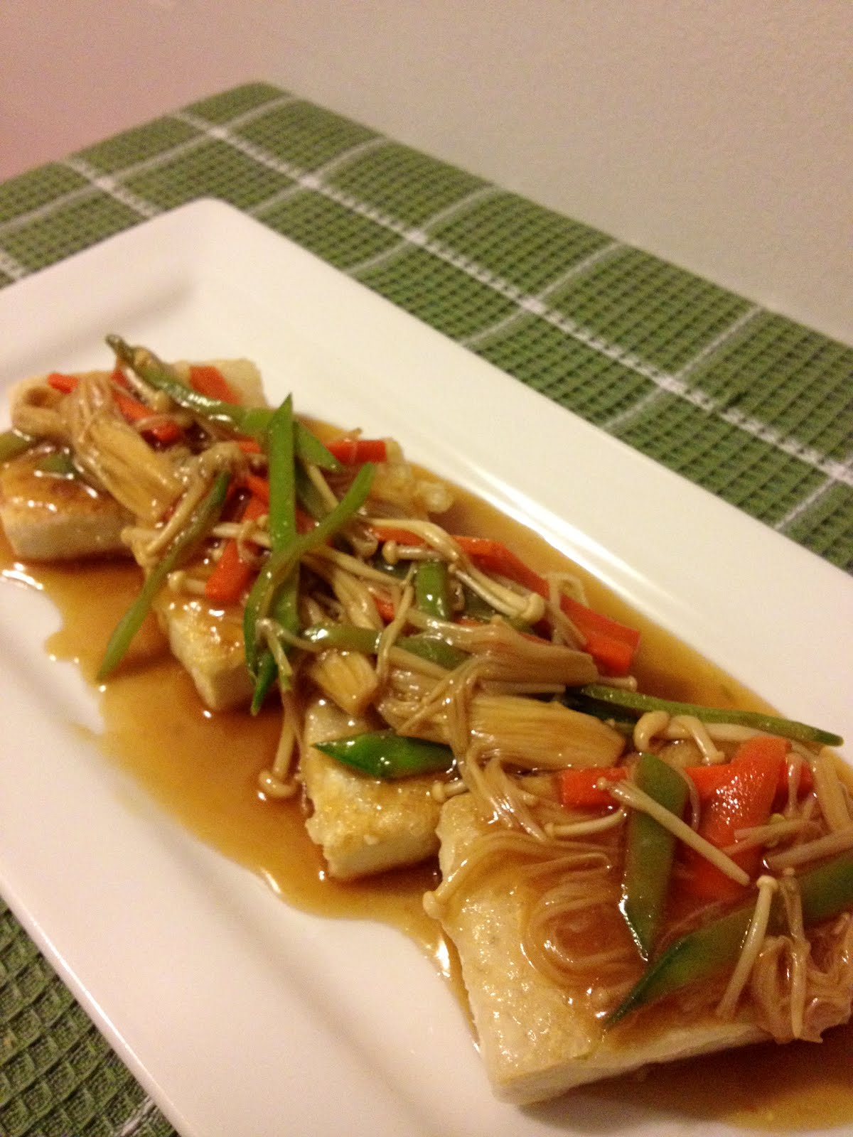 Poppin' kitchen Tofu with vegetable ponzu thick sauce