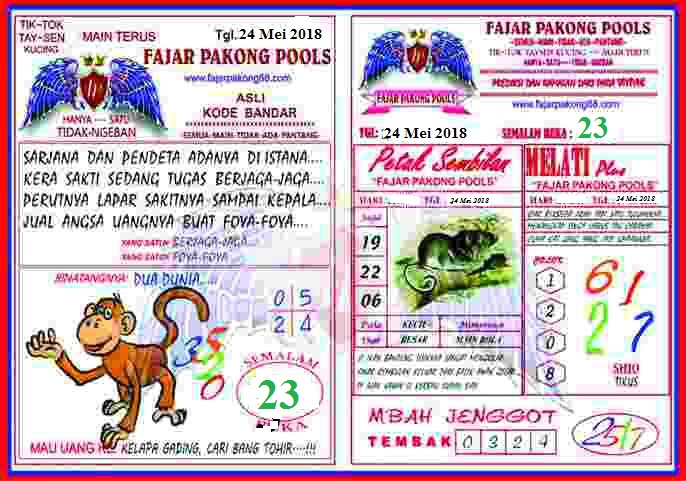 Indonesian Pools Lottrey Result Live Draw Kode Syair Fajar Pakong 25 Mei 2018