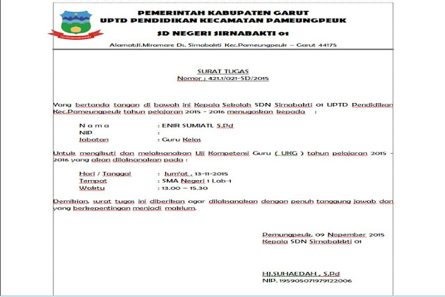 Unduh File Contoh Rekomendasi Surat Tugas Ukg 2015 Blog