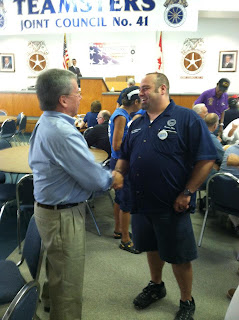 Candidate meets Teamster