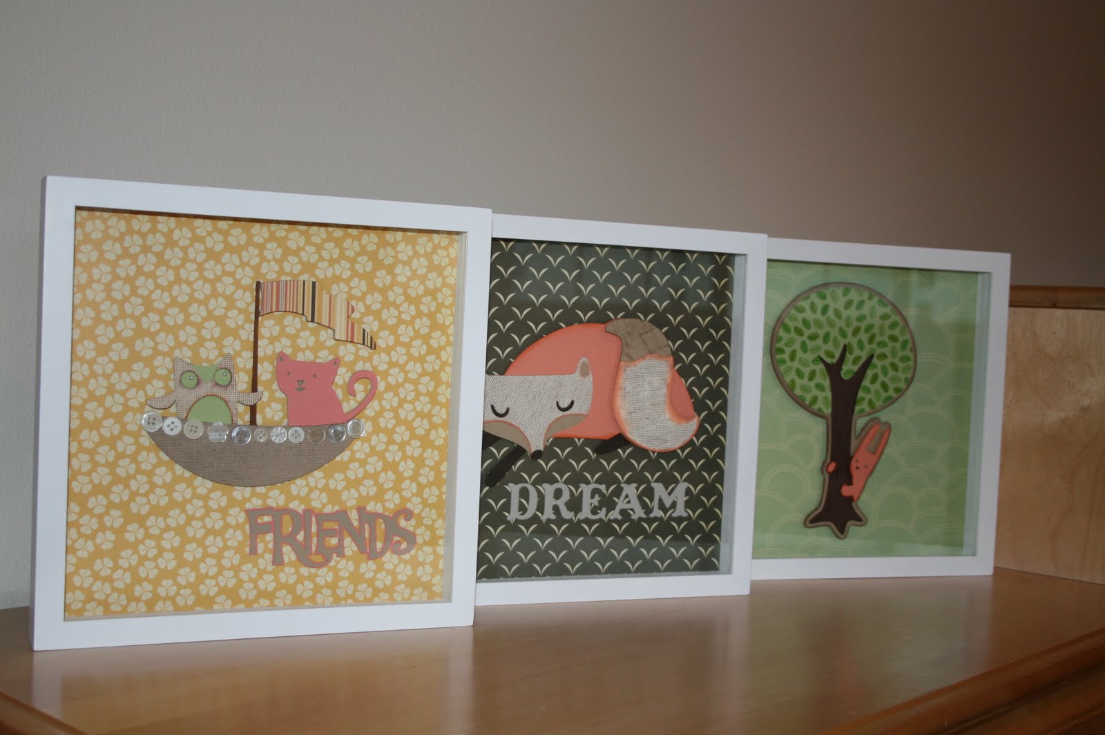 Sarah's Inky Fingers Nursery Shadow Boxes