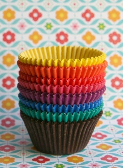 Rainbow Cupcake Liners 