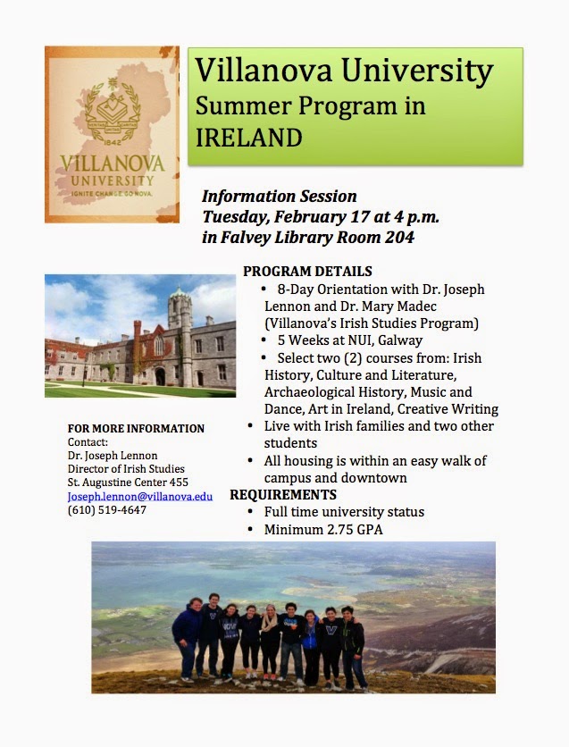Villanova English Summer Program in Galway Information Session