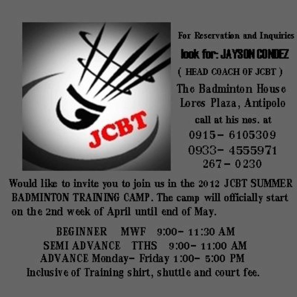 Love Ko Badminton 2012 JCBT Summer Badminton Training Camp at The