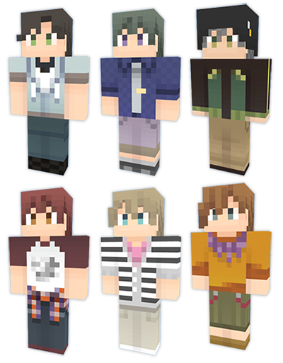 Minecraft Skins 若い男性 6人