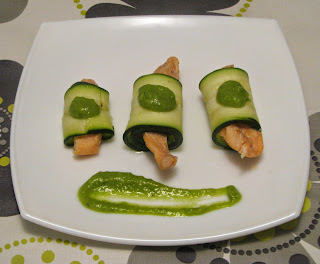 Rollitos De Calabacín Con Salmón Y Guacamole
