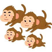 猿の家族のイラスト（申年・干支）