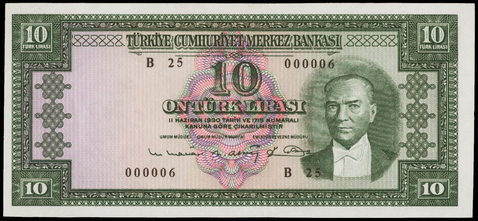 Turkey 10 Turkish Lira banknote 1960 AtatürkWorld Banknotes & Coins