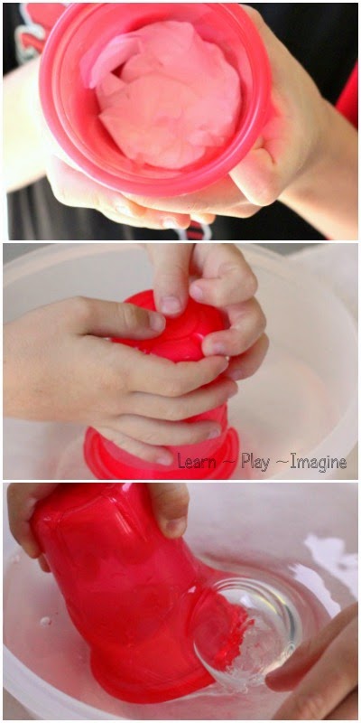 Cool water science for kids - keeping a tissue dry under water!