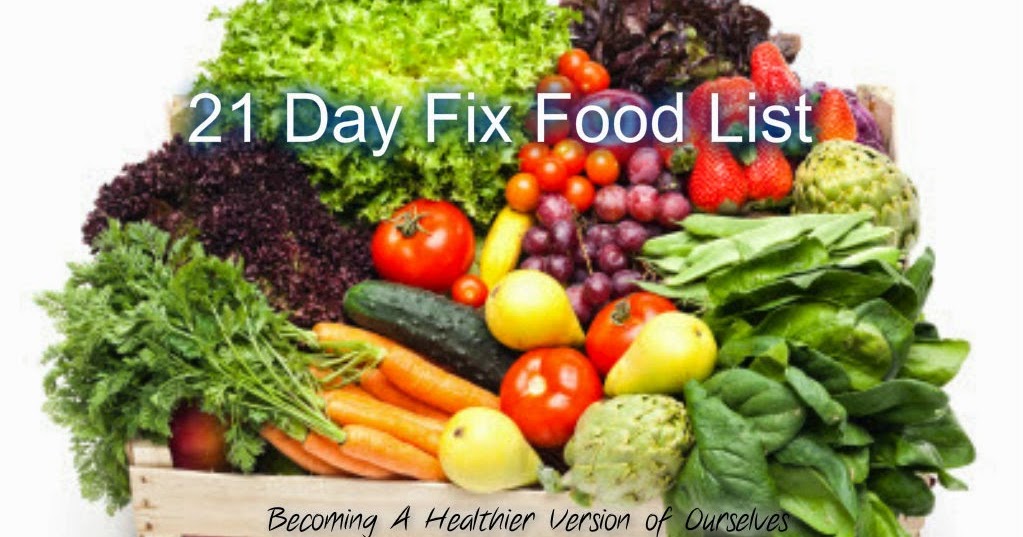 Becoming A Healthier Version of Ourselves: 21-Day Fix Food List