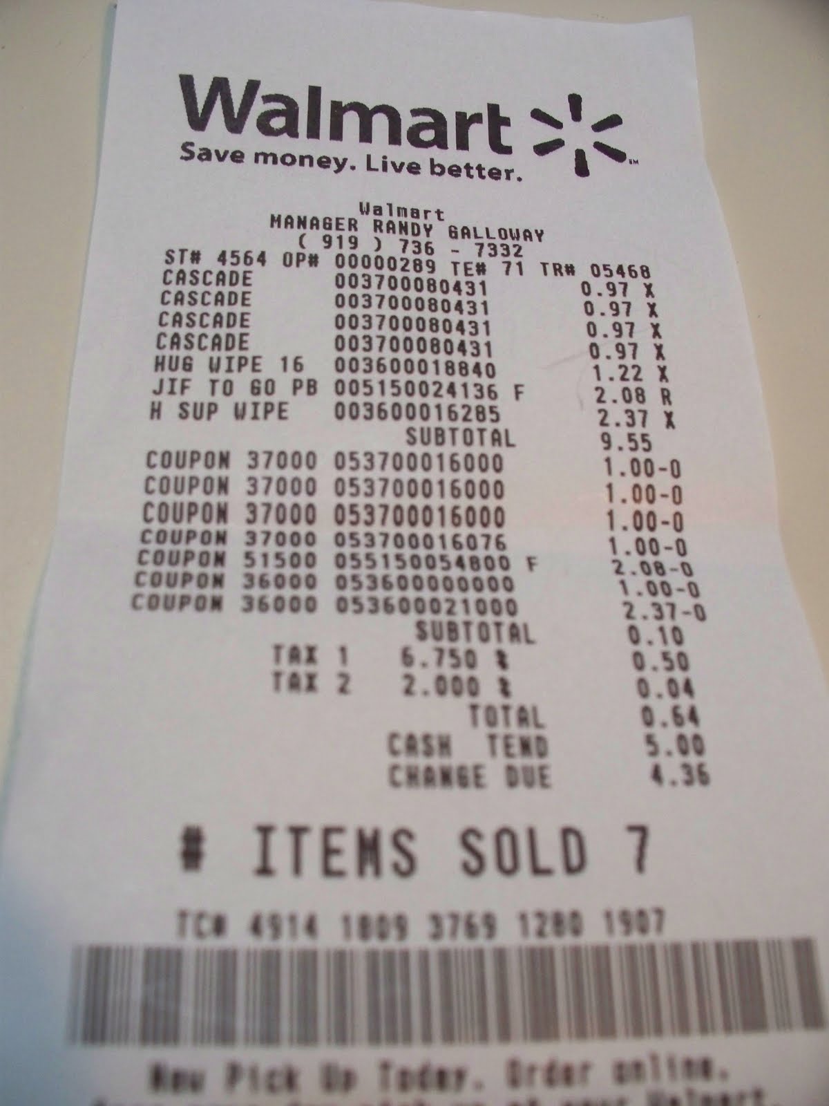 Walmart Receipt Template