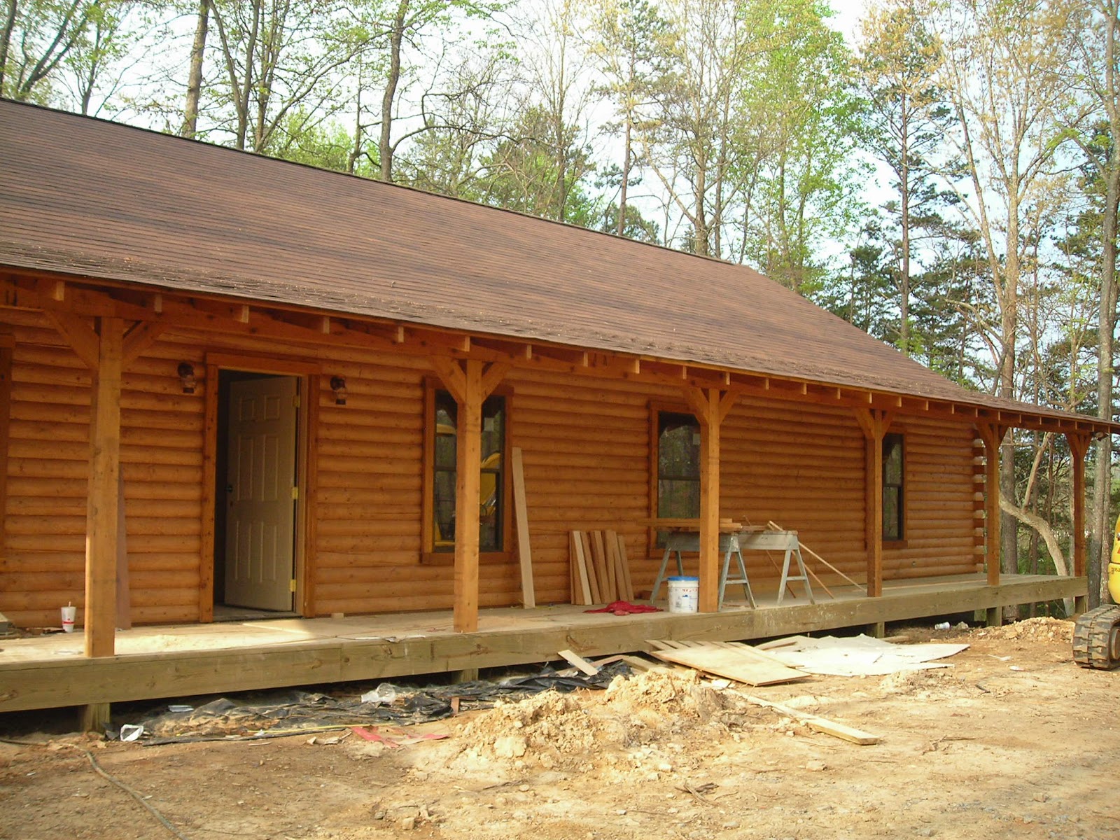 Log Home with 10 East TN Acres Building of Log House
